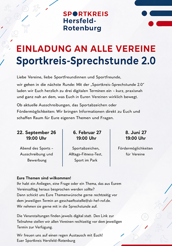 Sportkreis Sprechstunde 2.0