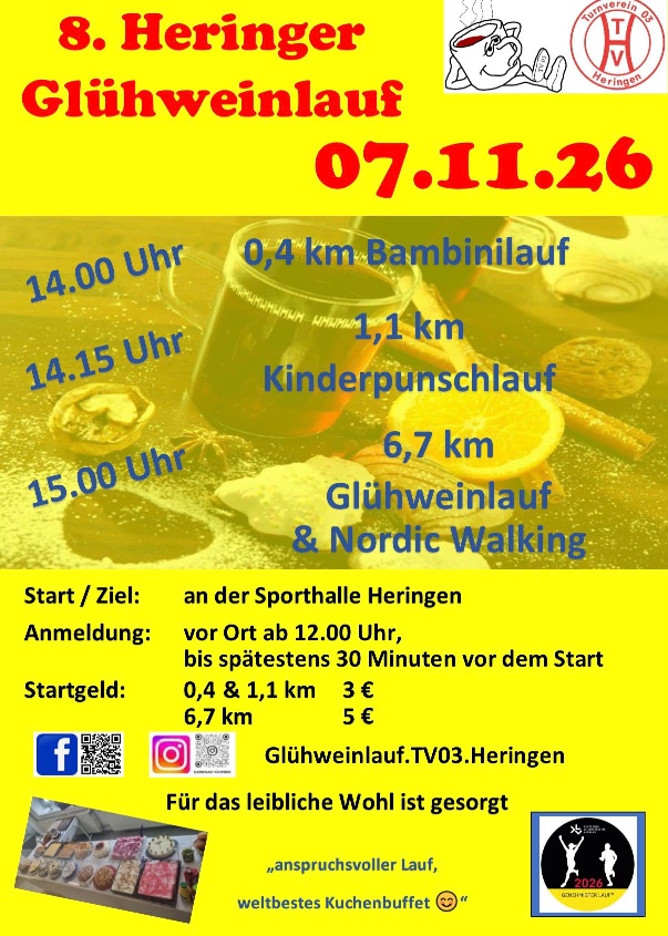 8. Heringer Glühweinlauf am 07.11.2026